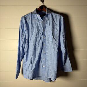 Vineyard Vines Premium 120's Cooper Button Up Dress Shirt Sz Large Blue Gingham